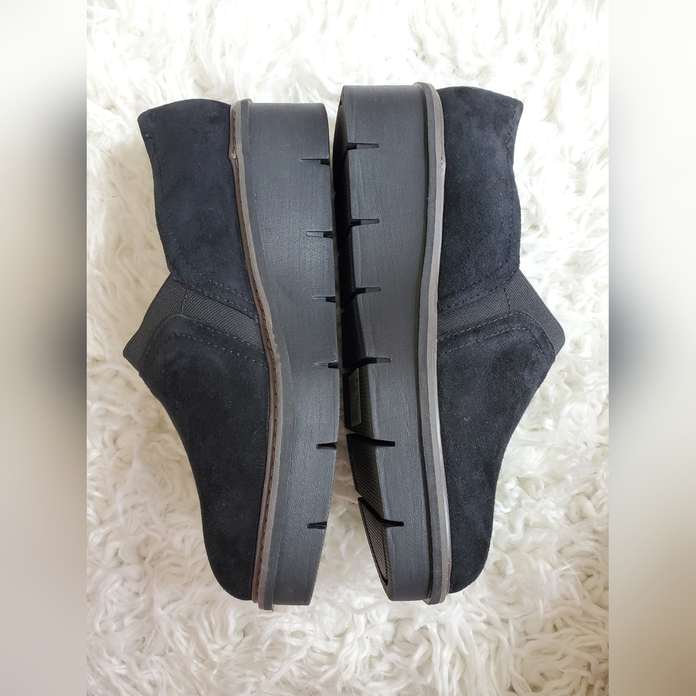 Clarks Airabell Mid Black Suede Women's Wedge Loafers - Size 8.5 - Picture 7 of 11